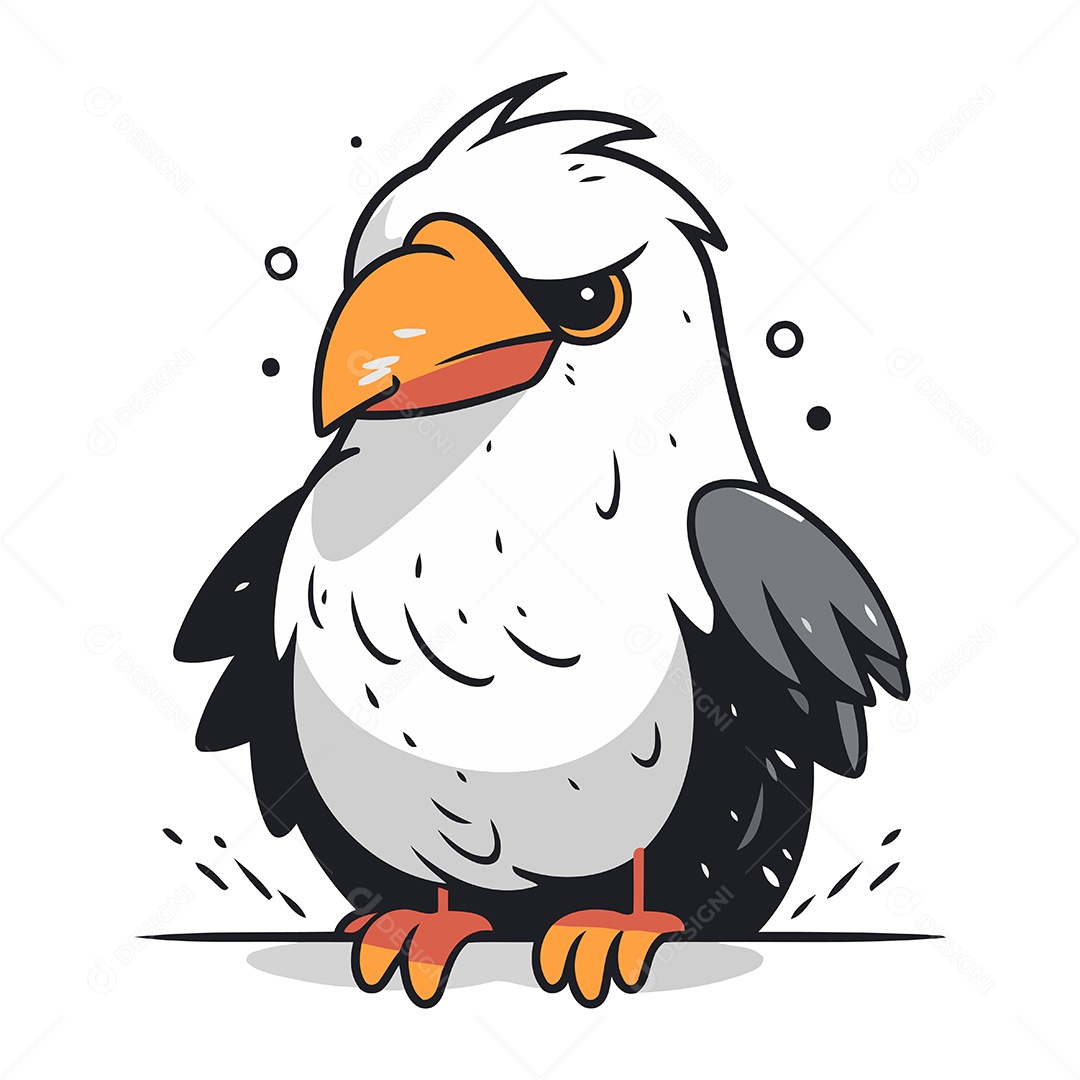 Águia de Desenho Animado Ilustração Vetor EPS