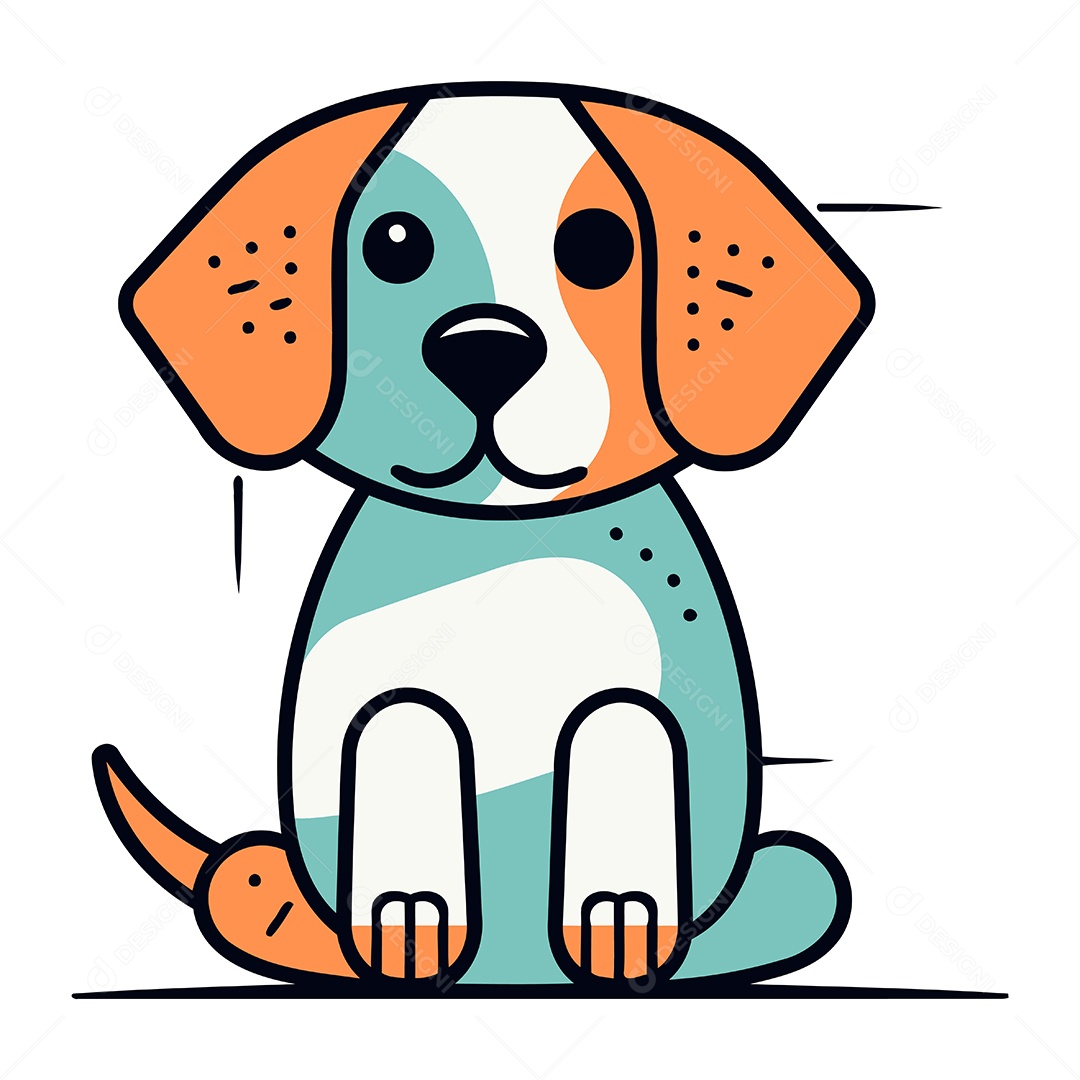 Cachorro de Desenho Animado Ilustração Vetor EPS
