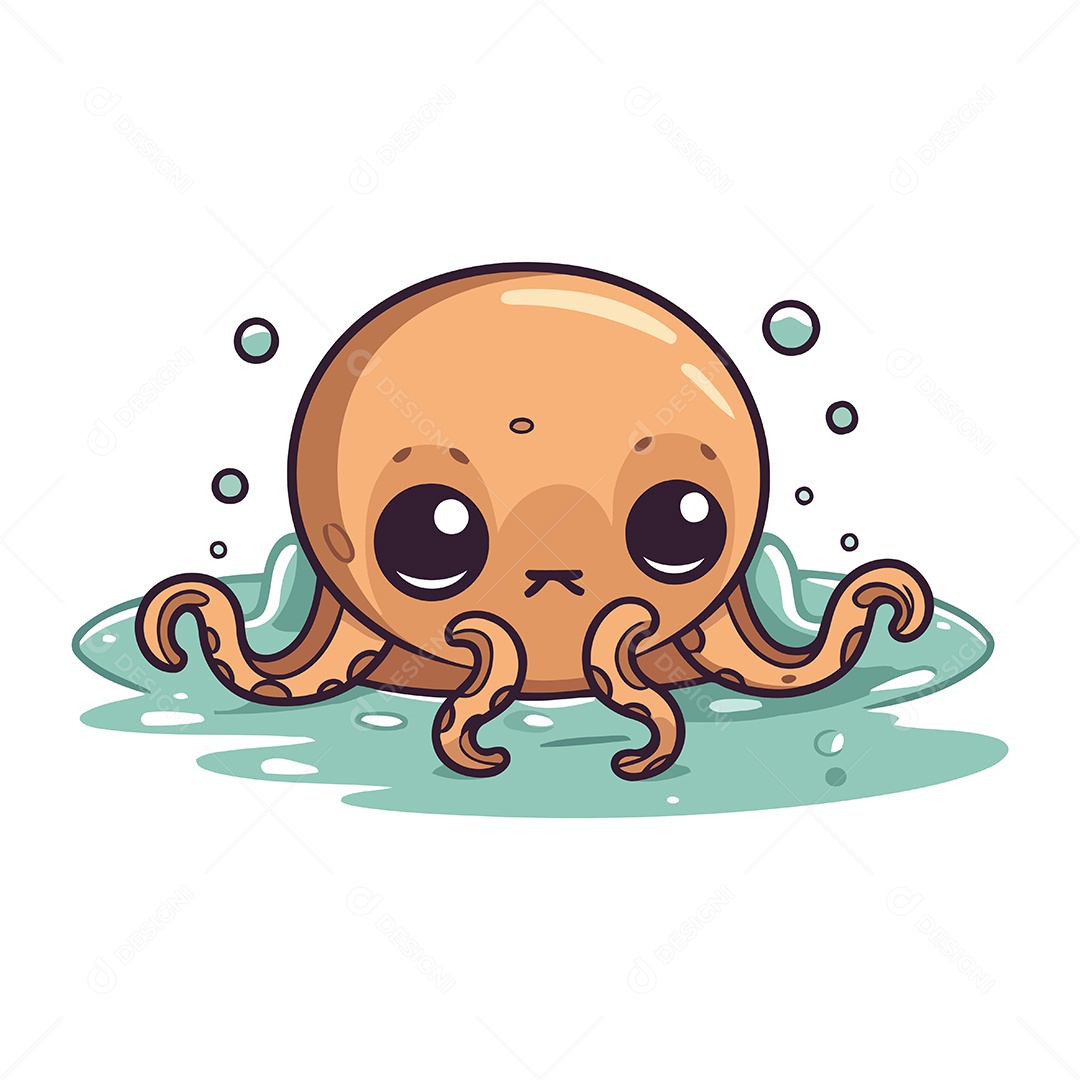 Polvo de Desenho Animado Ilustração Vetor EPS