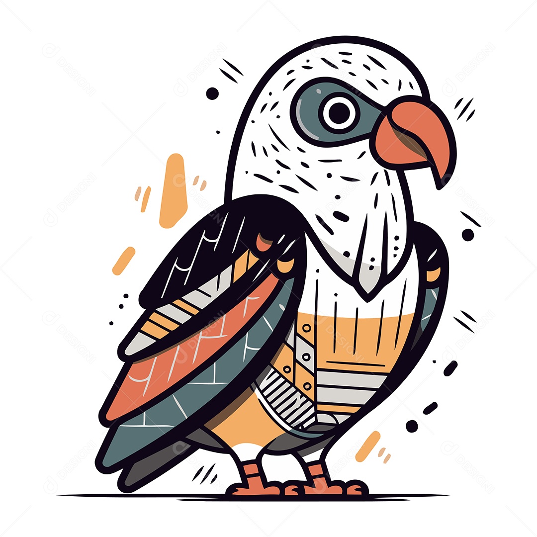 Gavião de Desenho Animado Ilustração Vetor EPS