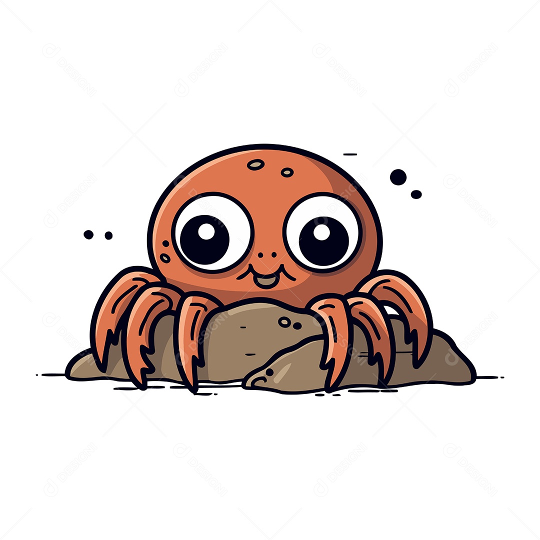 Caranguejo de Desenho Animado Ilustração Vetor EPS
