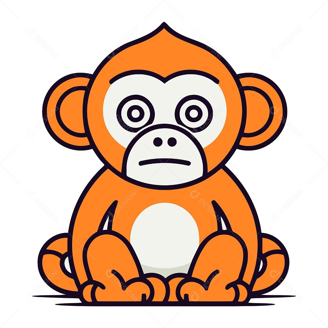 Macaco de Desenho Animado Ilustração Vetor EPS