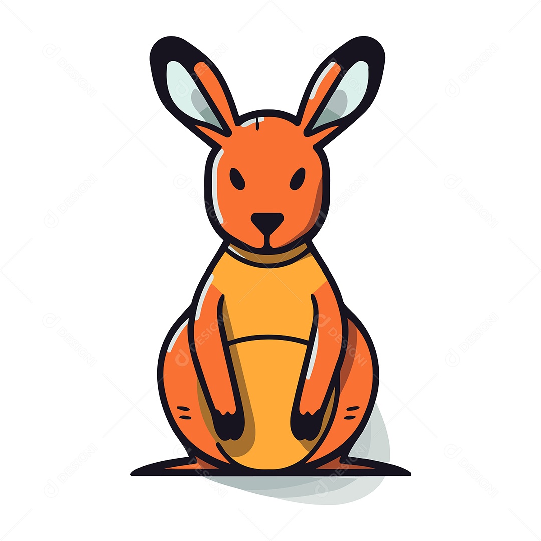 Lebre de Desenho Animado Ilustração Vetor EPS