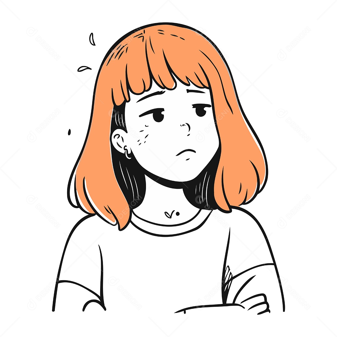 Garota Ruiva de Desenho Animado Ilustração Vetor EPS