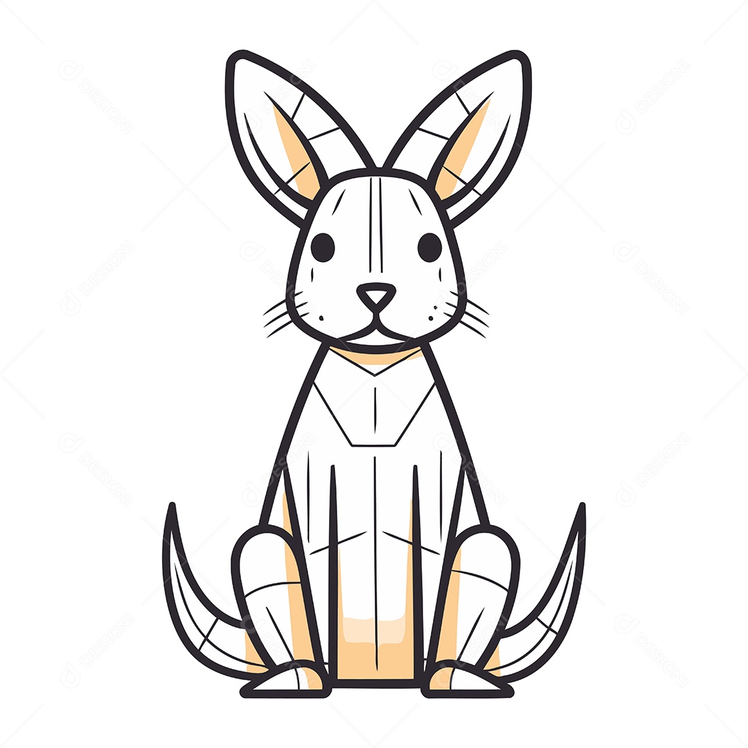 Canguru de Desenho Animado Ilustração Vetor EPS