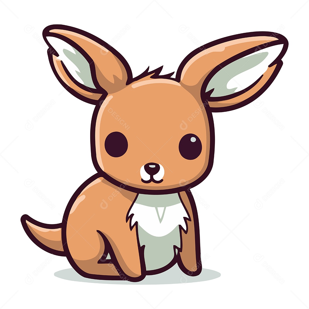 Filhote de Canguru Fofo Ilustração Vetor EPS