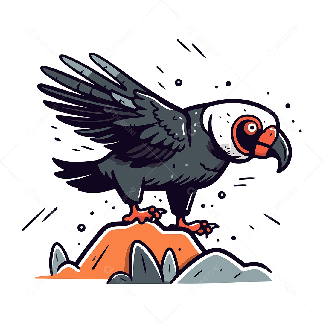 Abutre de Desenho Animado Ilustração Vetor EPS