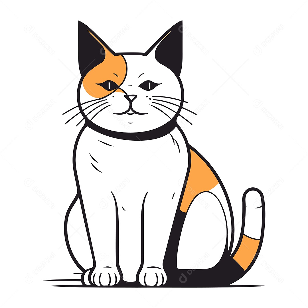 Gato de Desenho Animado Ilustração Vetor EPS