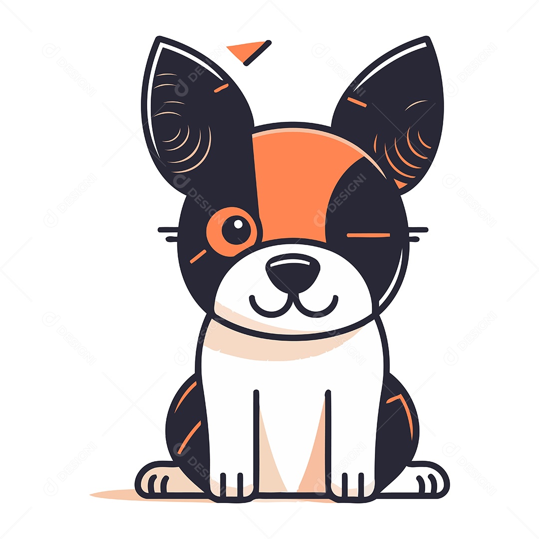 Cachorro Fofo de Desenho Animado Ilustração Vetor EPS