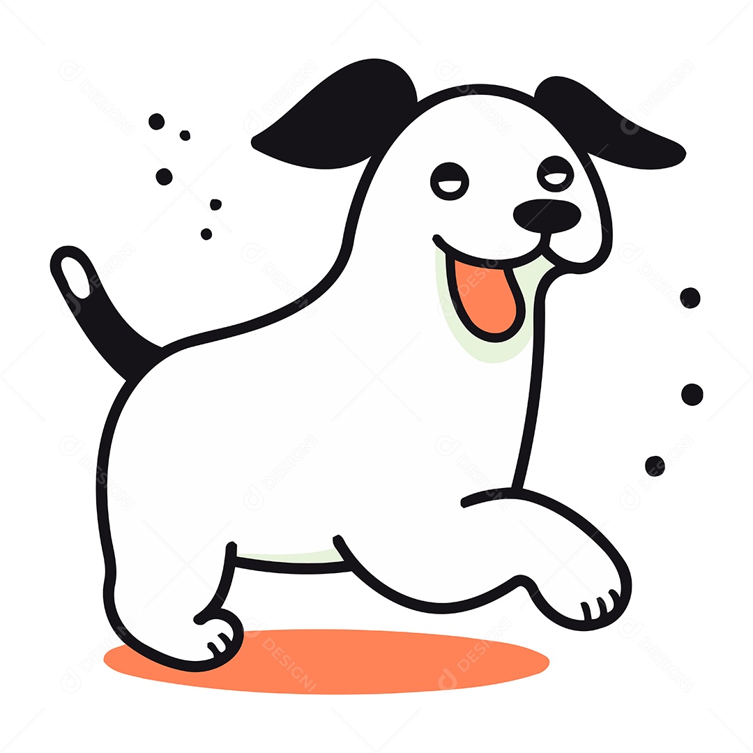 Cachorro Fofo de Desenho Animado Ilustração Vetor EPS
