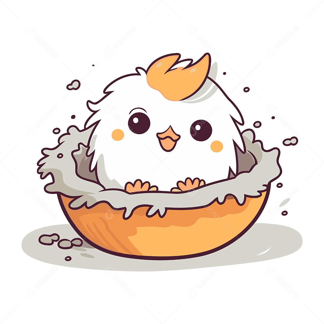 Pintinho de Desenho Animado Ilustração Vetor EPS