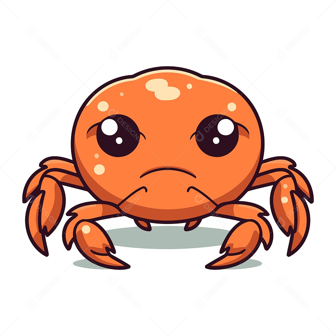 Caranguejo de Desenho Animado Ilustração Vetor EPS