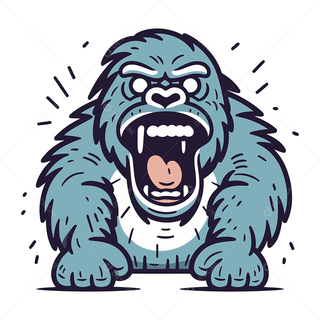 Gorila de Desenho Animado Ilustração Vetor EPS