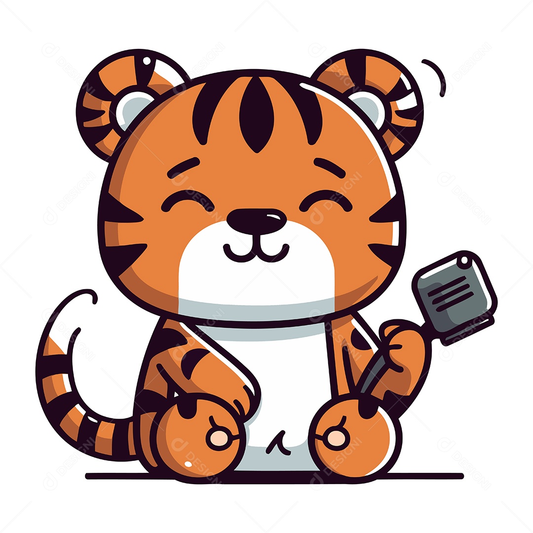 Tigre de Desenho Animado Ilustração Vetor EPS