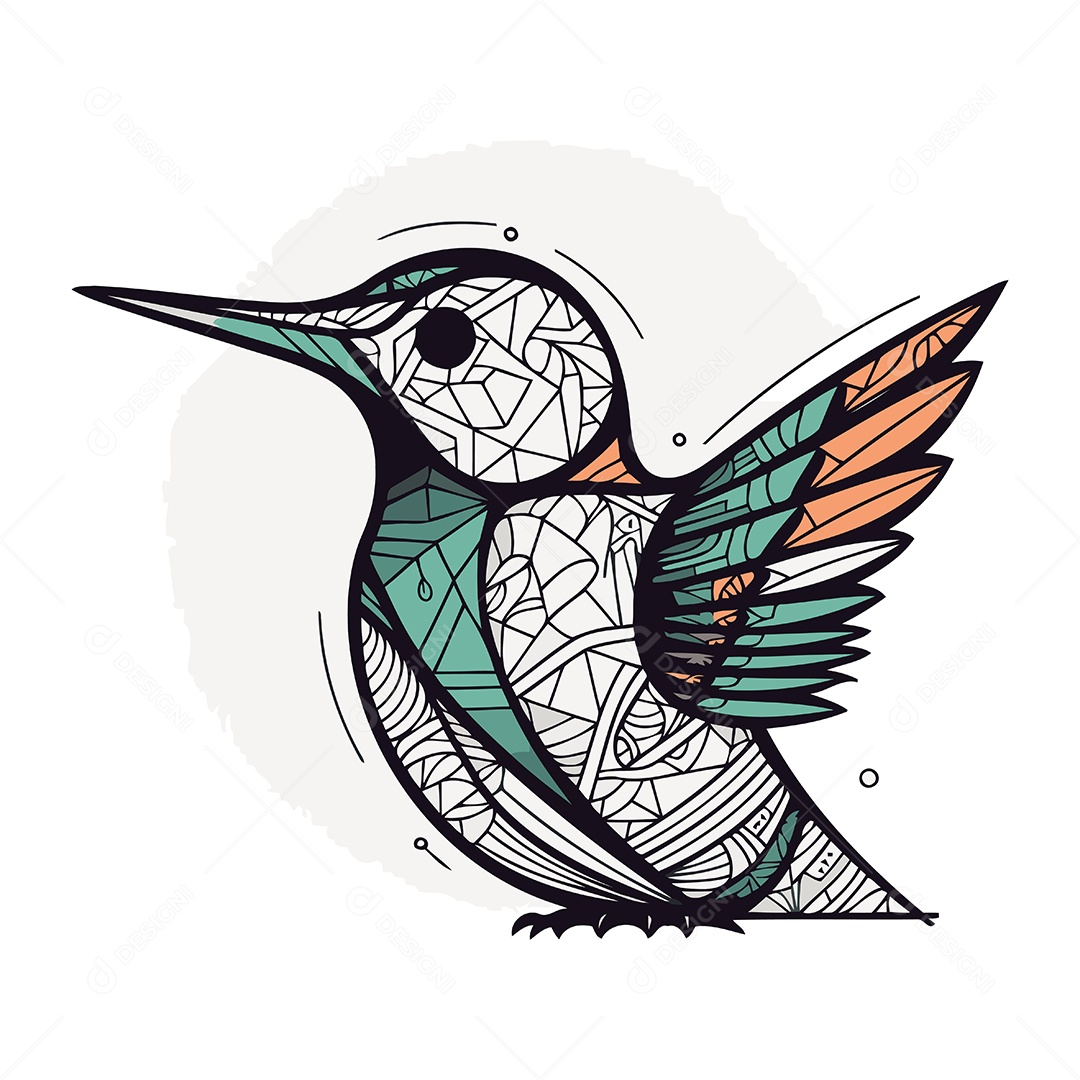 Beija Flor de Desenho Animado Ilustração Vetor EPS