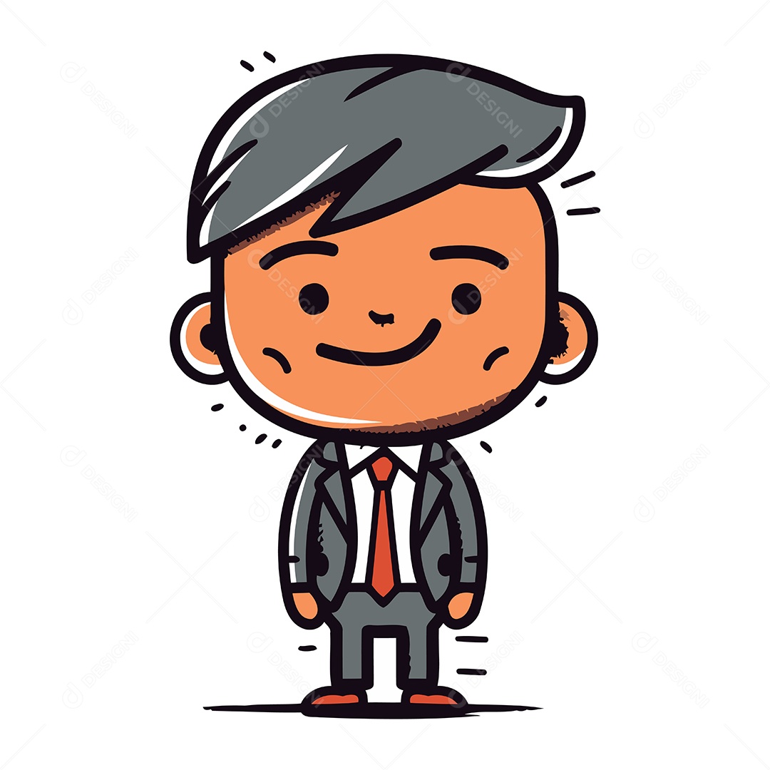 Empresário de Desenho Animado Ilustração Vetor EPS