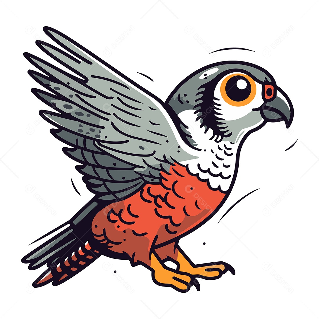 Falcão de Desenho Animado Ilustração Vetor EPS