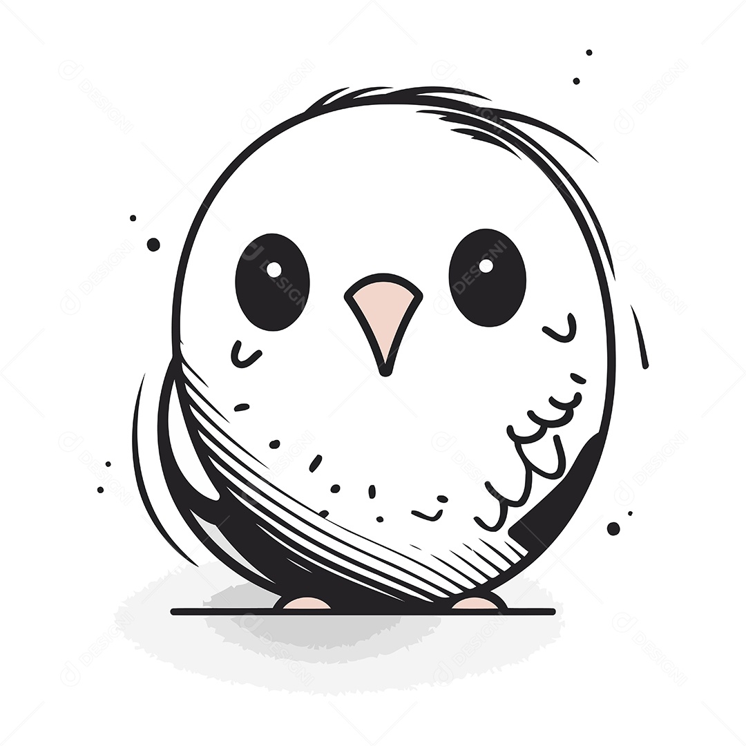 Coruja de Desenho Animado Fofa Ilustração Vetor EPS