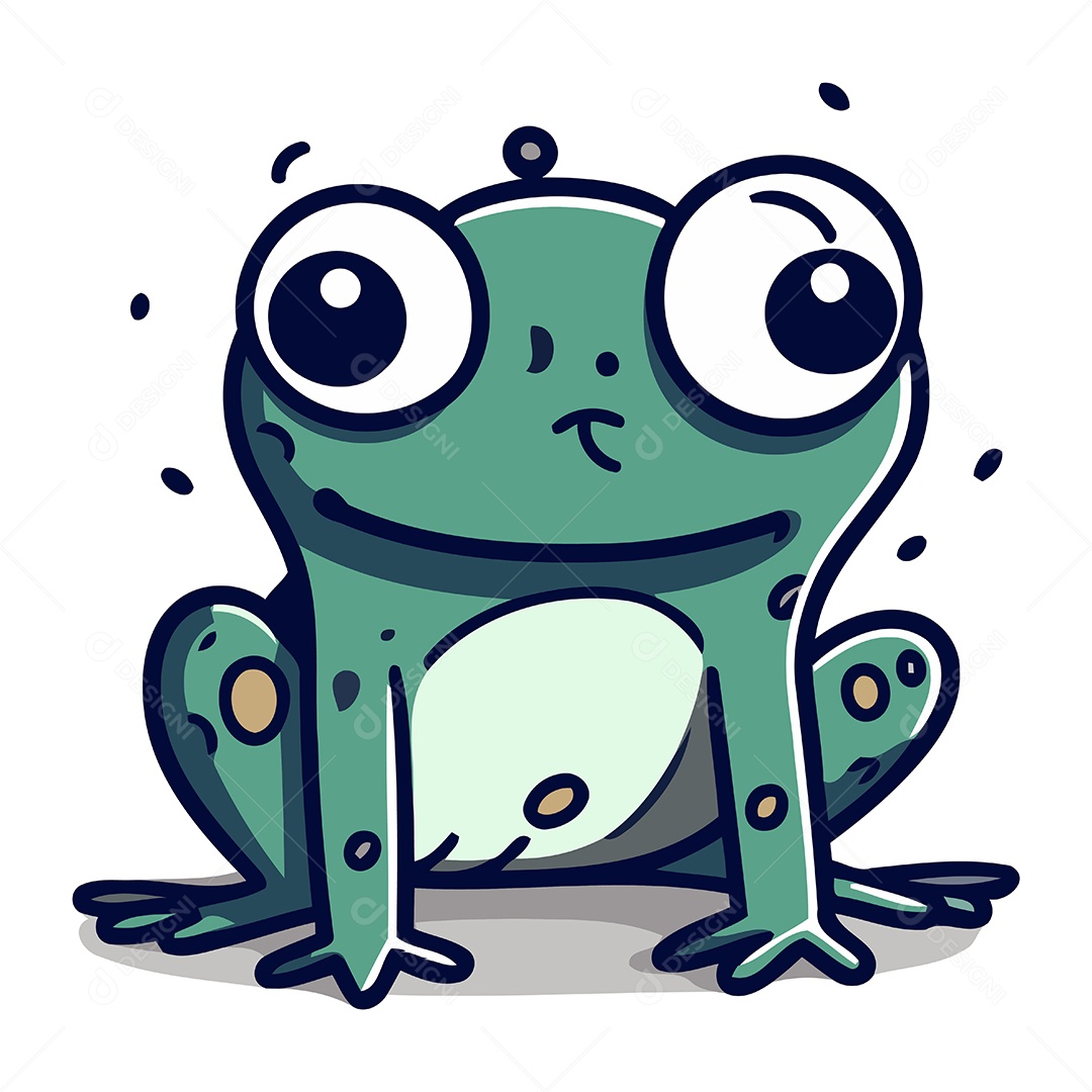 Sapo de Desenho Animado Ilustração Vetor EPS