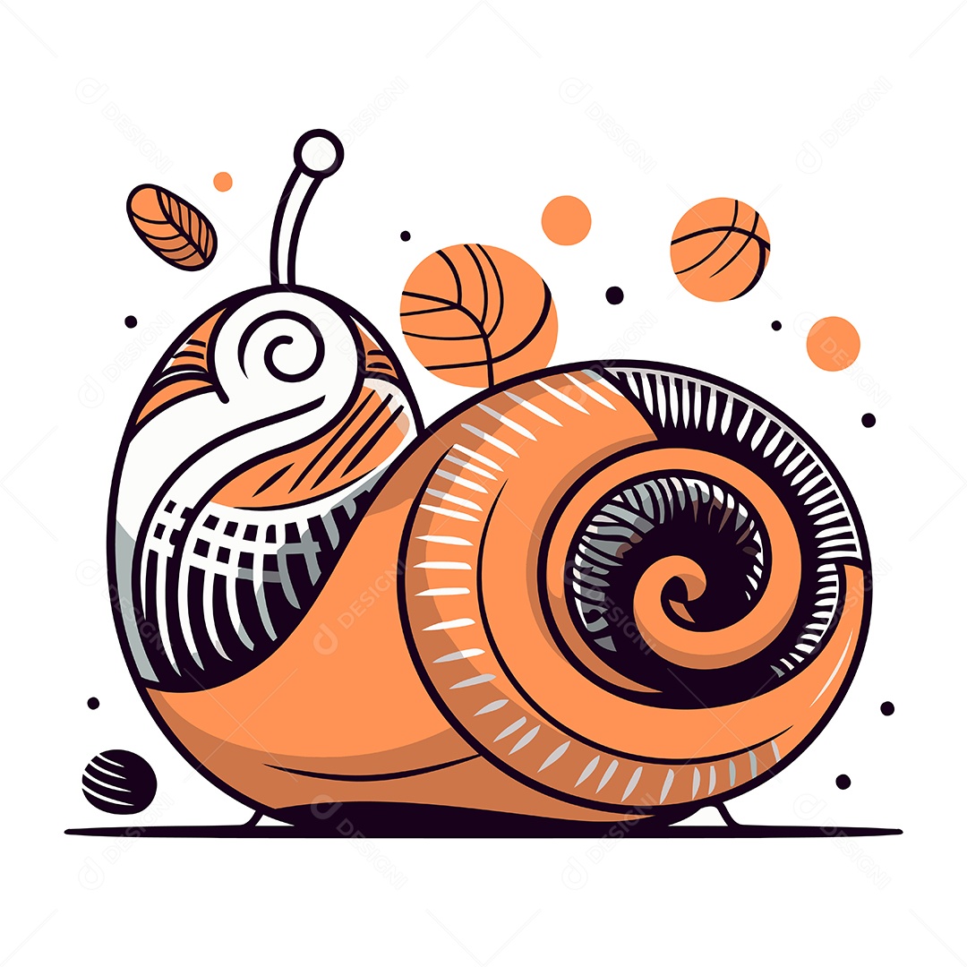 Caracol de Desenho Animado Ilustração Vetor EPS