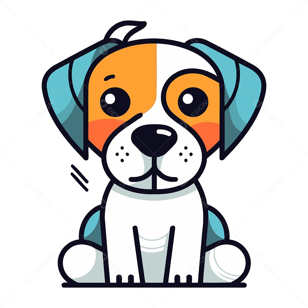 Cachorro Fofo de Desenho Animado Ilustração Vetor EPS