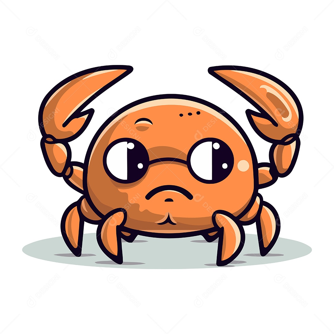 Caranguejo de Desenho Animado Ilustração Vetor EPS
