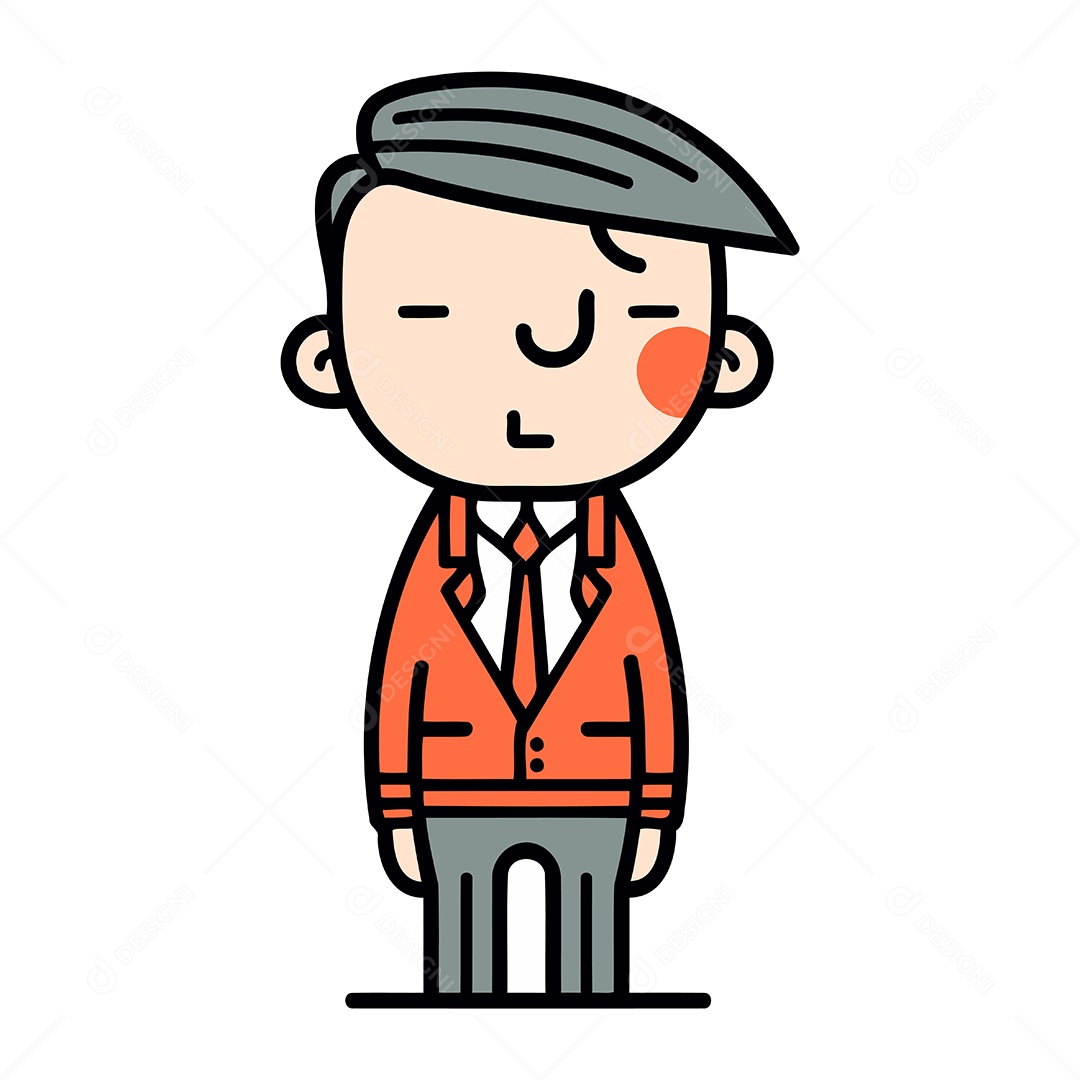 Empresário de Terno Desenho Animado Ilustração Vetor EPS