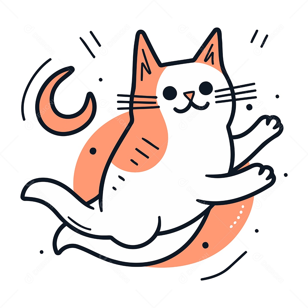 Gato de Desenho Animado Ilustração Vetor EPS