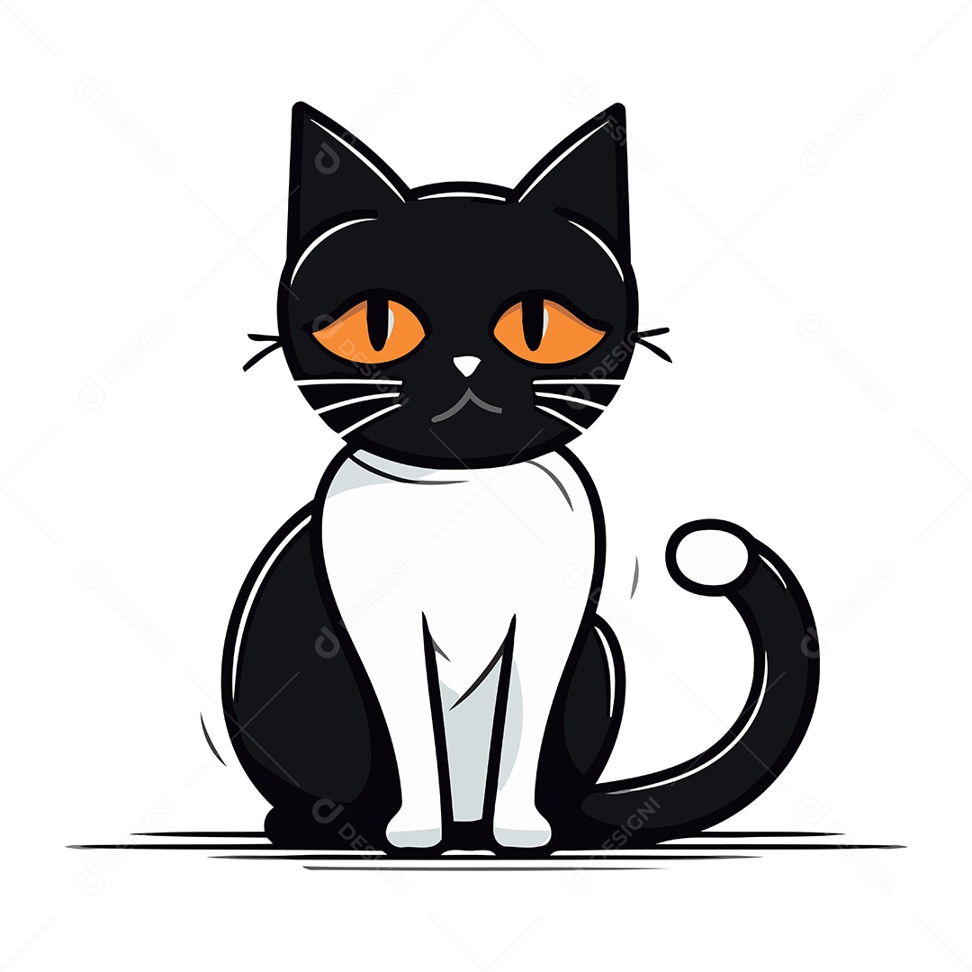 Gato de Desenho Animado Ilustração Vetor EPS