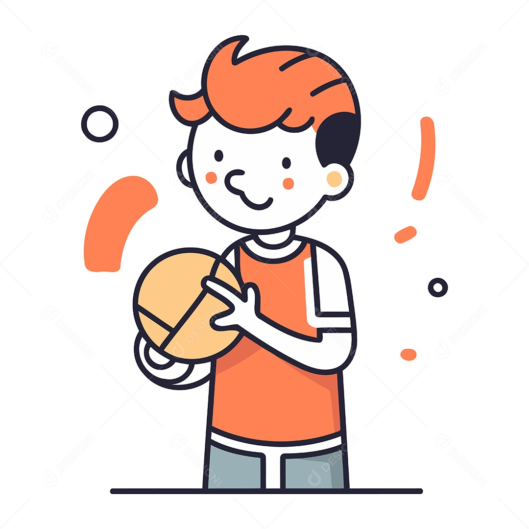 Menino Jogando Tênis de Mesa Ilustração Vetor EPS