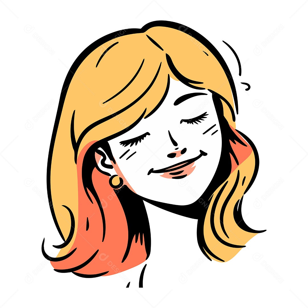 Linda Mulher de Desenho Animado Ilustração Vetor EPS