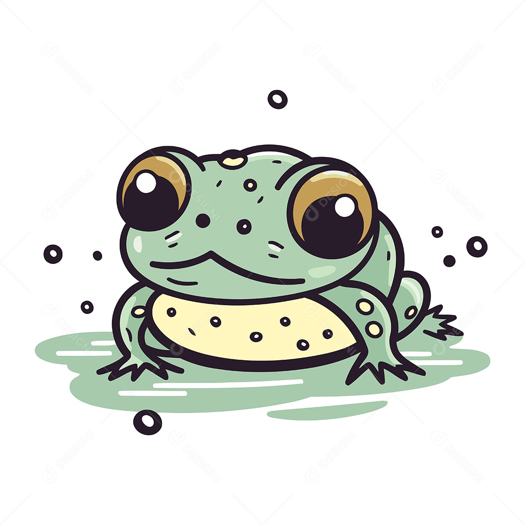 Sapo de Desenho Animado Ilustração Vetor EPS