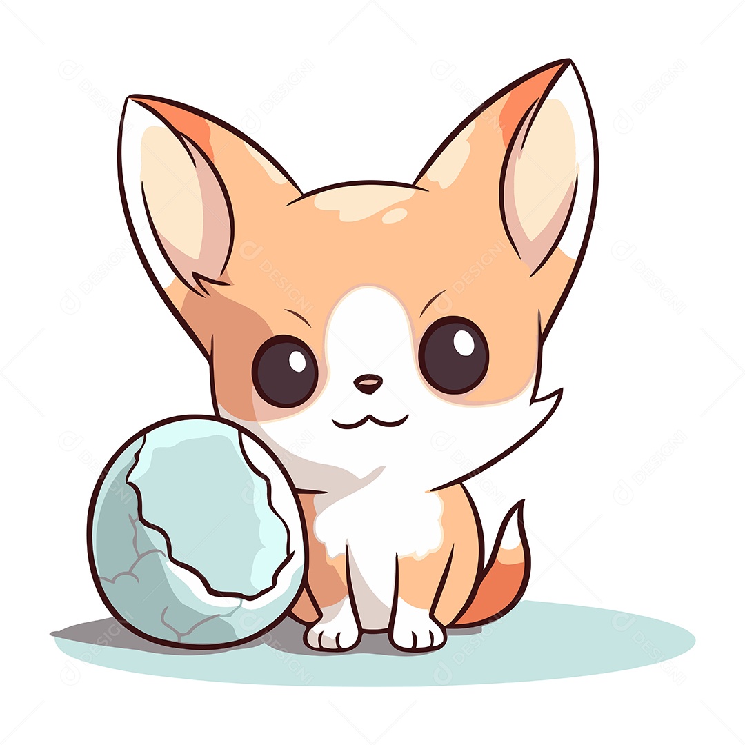 Cachorro Corgi Fofo de Desenho Animado Ilustração Vetor EPS