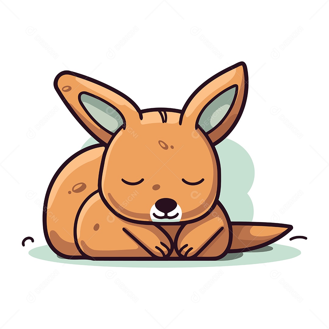 Canguru Fofo de Desenho Animado Ilustração Vetor EPS