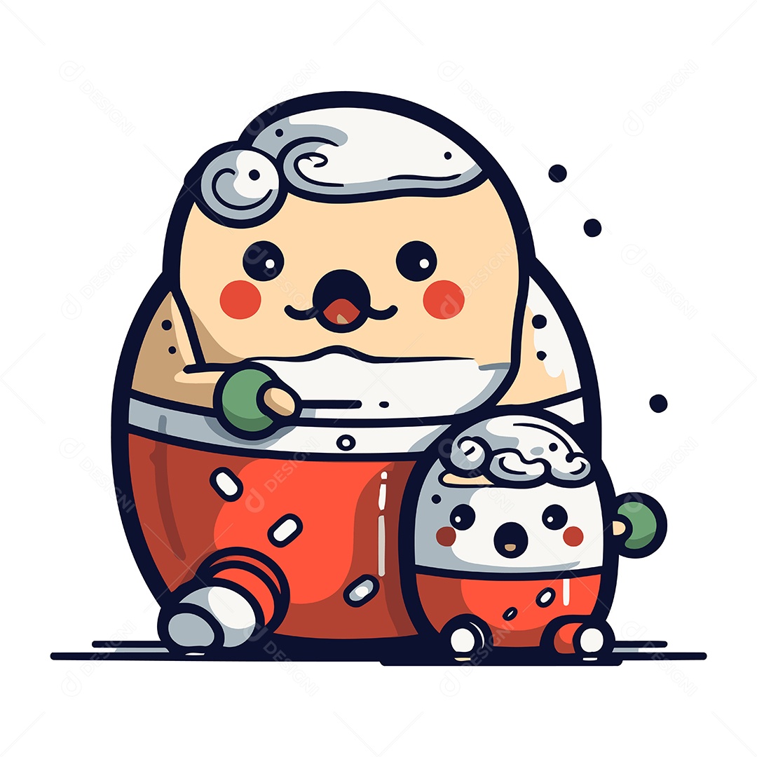 Personagem de Natal Desenho Animado Ilustração Vetor EPS