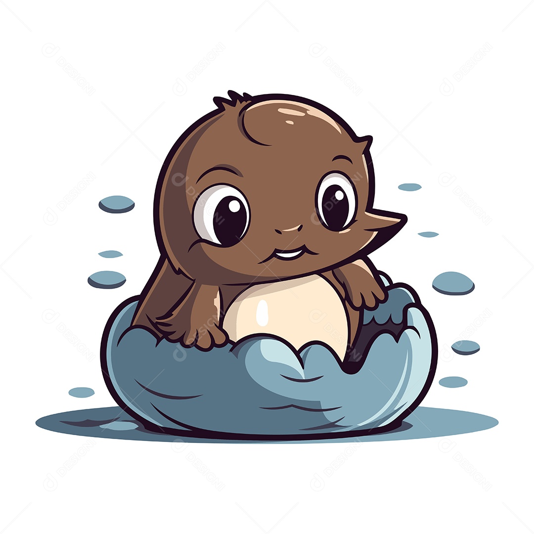 Desenho Animado de Filhote de Animal  Ilustração Vetor EPS