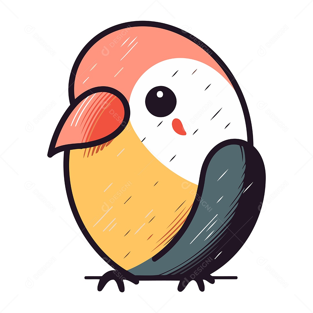 Passarinho Fofo de Desenho Animado Ilustração Vetor EPS