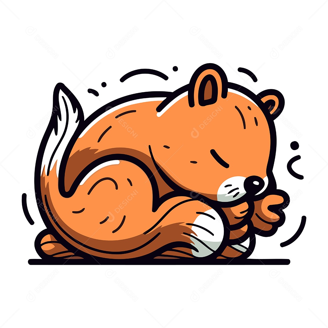 Hamster Fofo de Desenho Animado Ilustração Vetor EPS