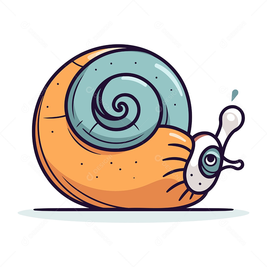 Caracol de Desenho Animado Ilustração Vetor EPS