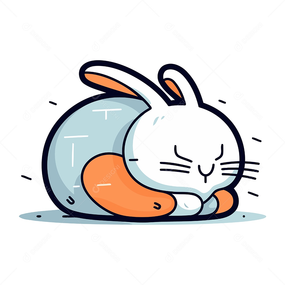 Coelhinho Fofo de Desenho Animado Ilustração Vetor EPS