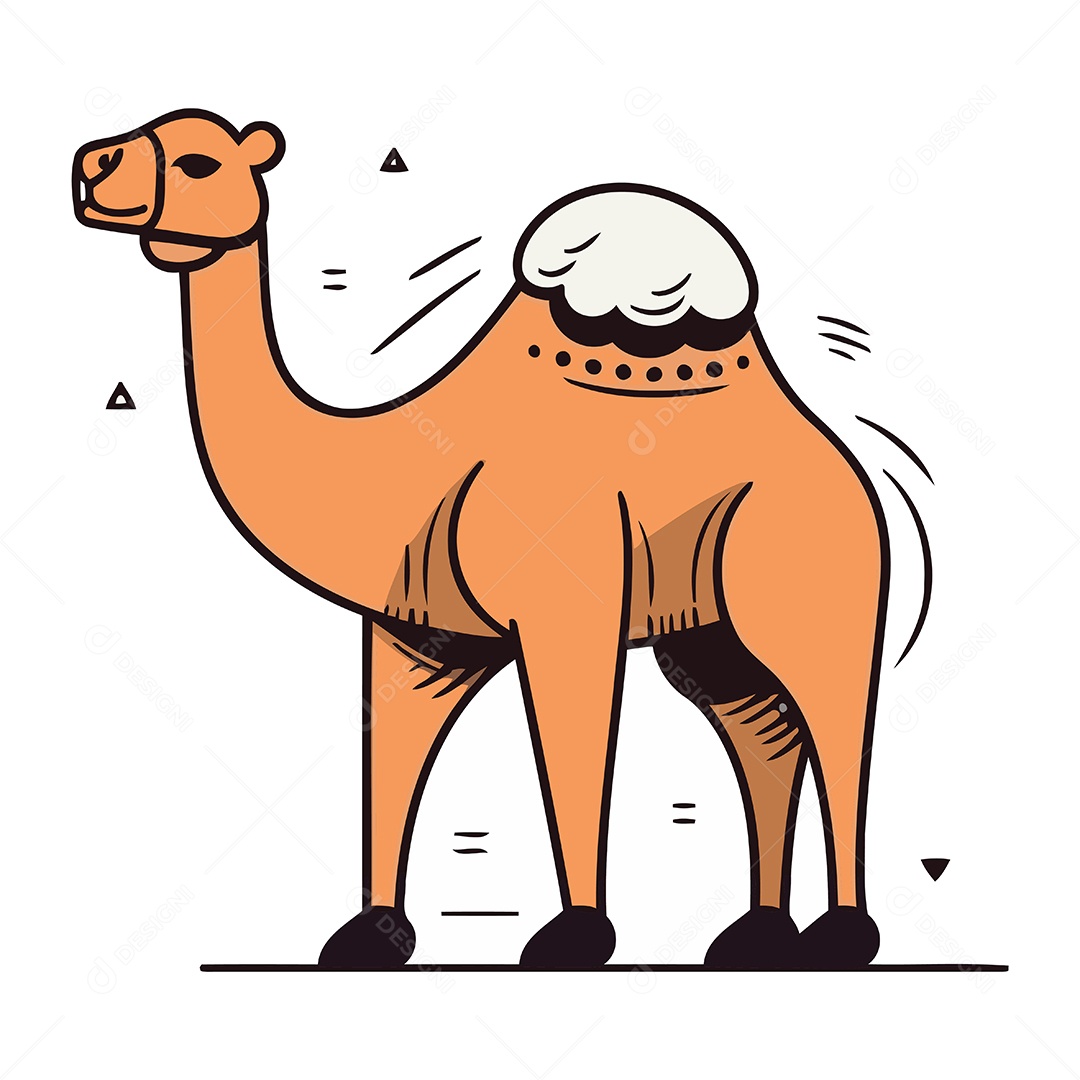 Camelo de Desenho Animado Ilustração Vetor EPS