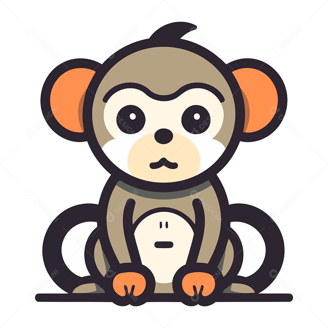 Macaco de Desenho Animado Ilustração Vetor EPS