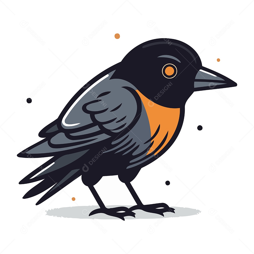 Corvo de Desenho Animado Ilustração Vetor EPS