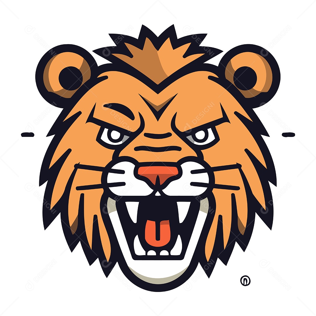 Cabeça de Tigre Desenho Animado Ilustração Vetor EPS