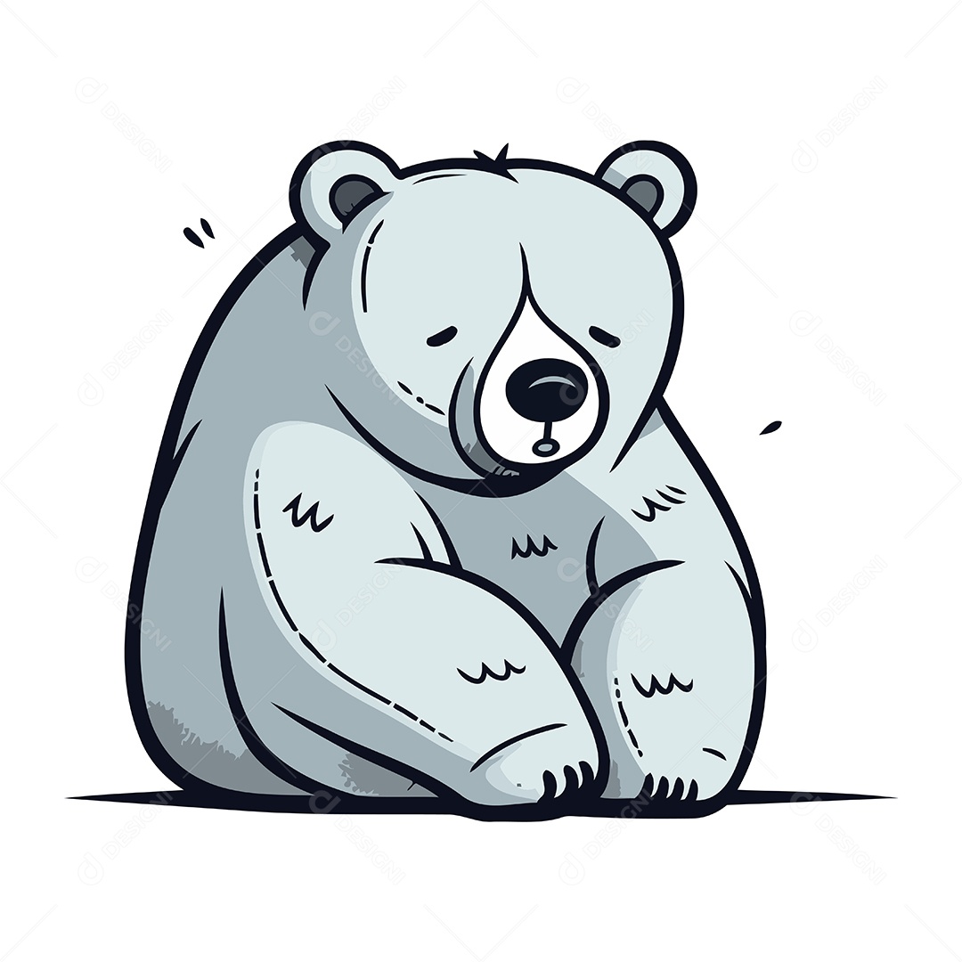 Urso Polar de Desenho Animado Ilustração Vetor EPS