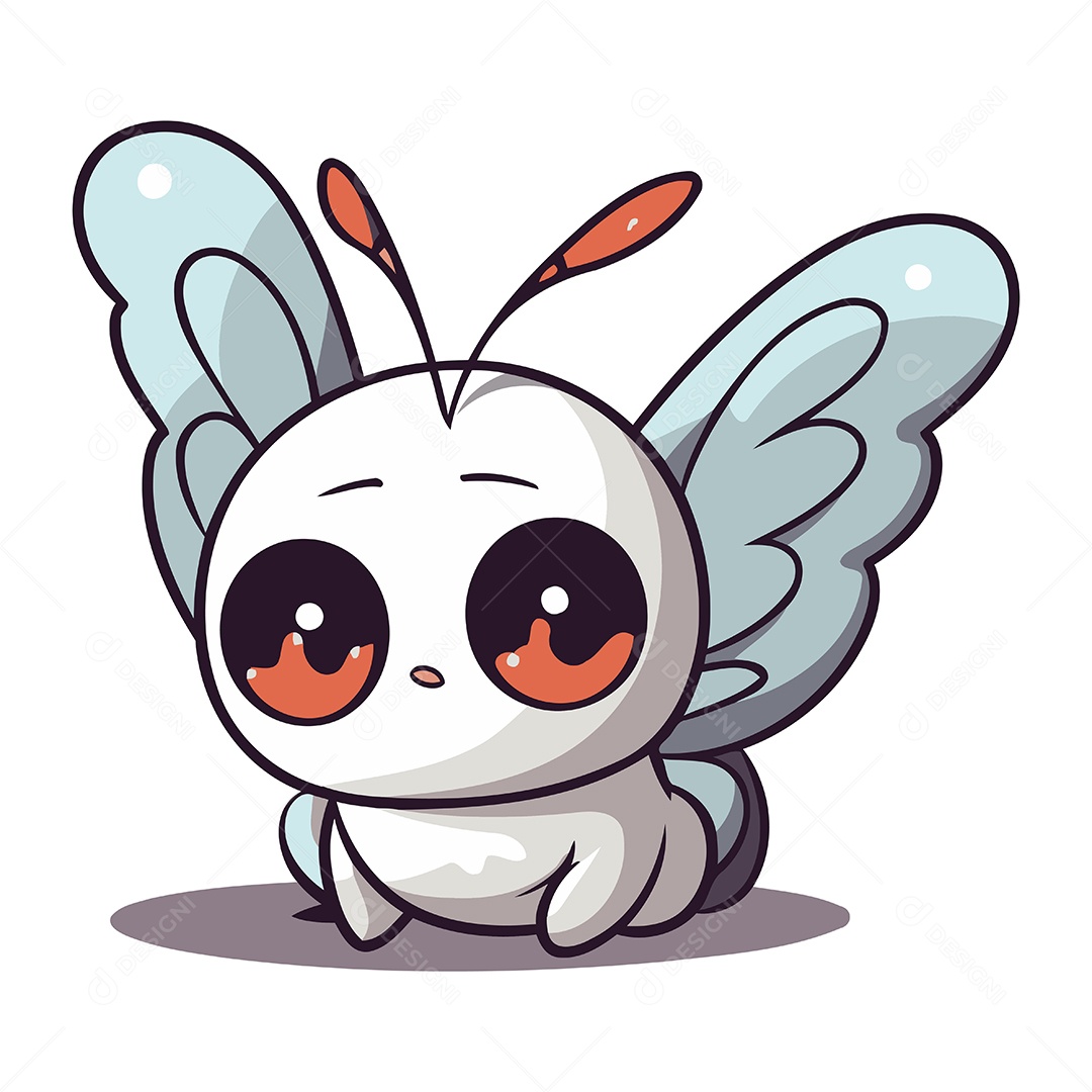 Borboleta Fofa de Desenho Animado Ilustração Vetor EPS