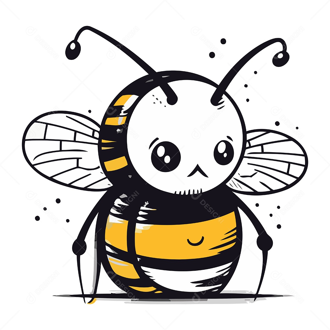 Abelha de Desenho Animado Ilustração Vetor EPS