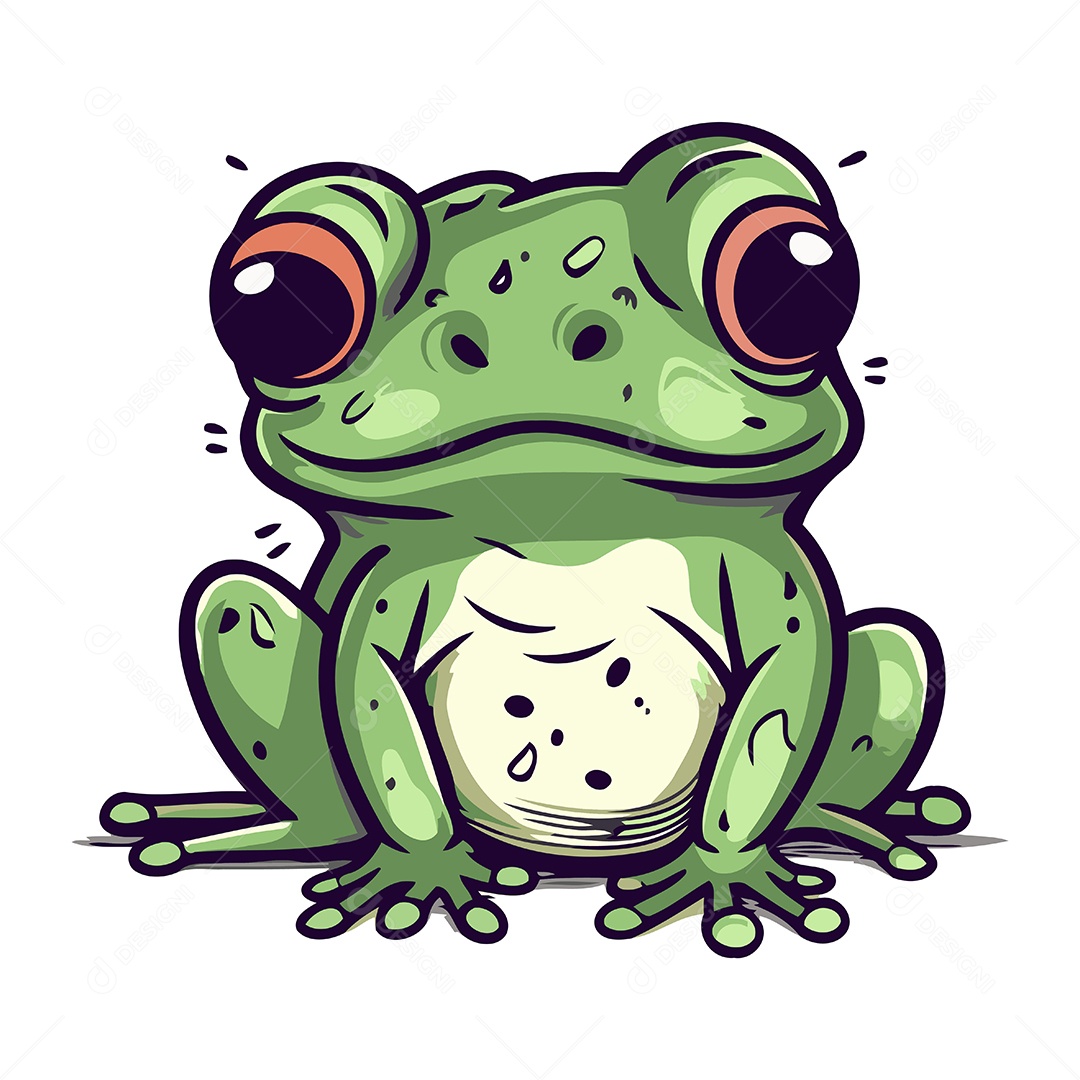 Sapo de Desenho Animado Ilustração Vetor EPS