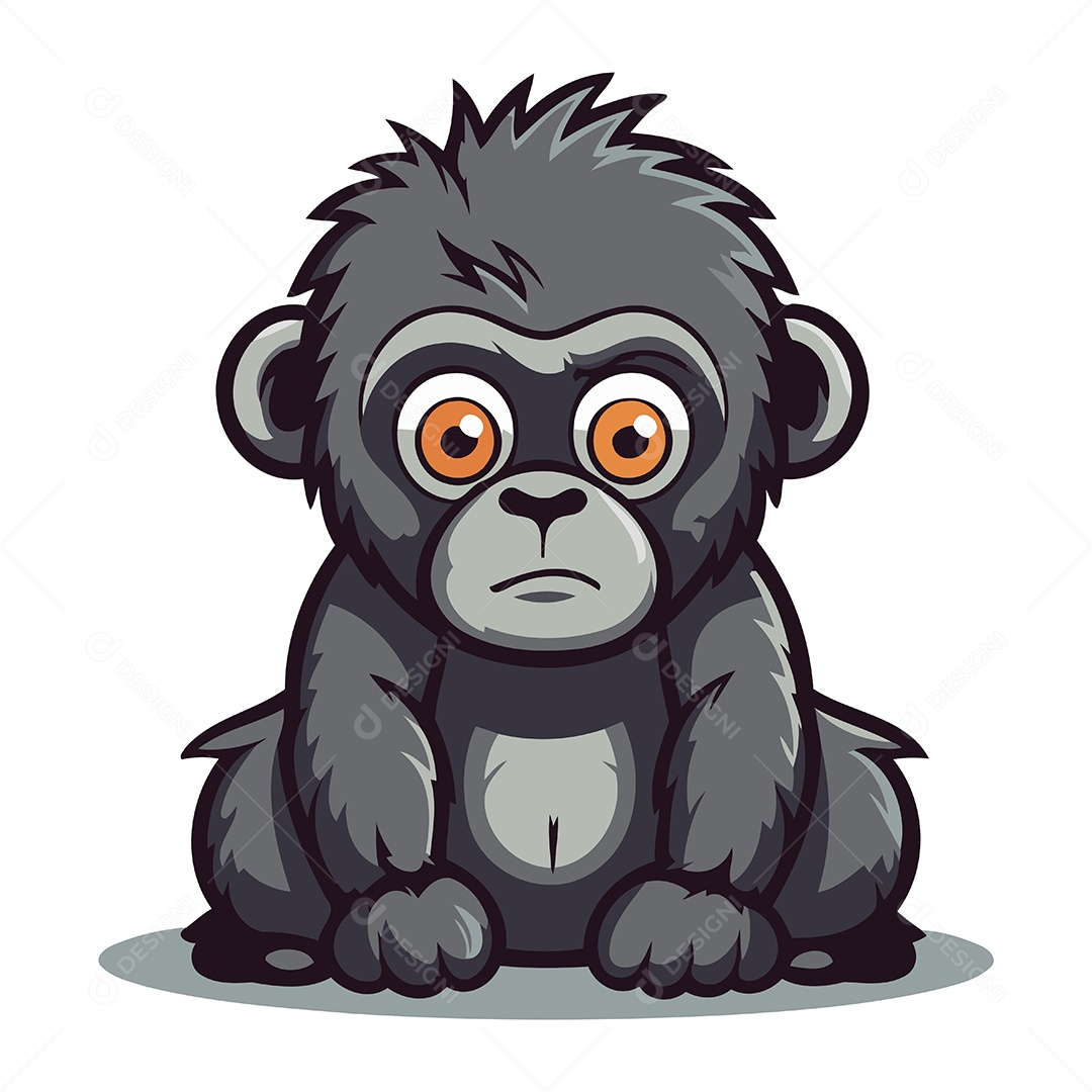 Chimpanzé de Desenho Animado Ilustração Vetor EPS