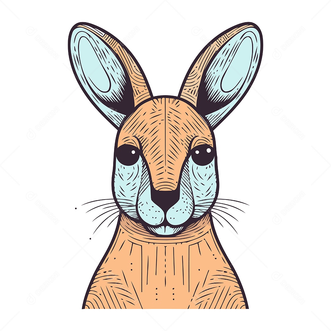 Canguru Fofo de Desenho Animado Ilustração Vetor EPS